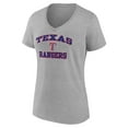 thumbnail image 2 of Women's Gray Texas Rangers Heart and Soul V-Neck T-Shirt, 2 of 3