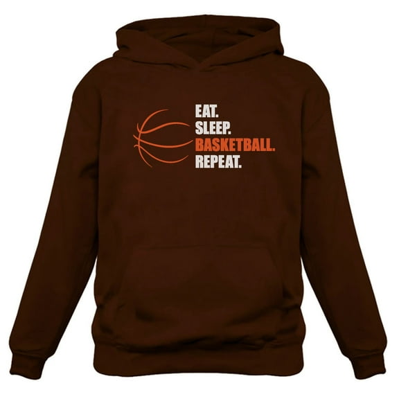 Tstars Womens Basketball Sport Team Fans Cool Gift for Basketball Fanatics Eat Sleep Basketball Repeat Gift Ideas for Basketball Fans Women Birthday Hoodie