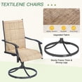 thumbnail image 6 of BUPPLEE 9-Piece Outdoor Dining Set for 8 with Swivel Chairs, Square Metal Table with Umbrella Hole for Patio, Deck and Backyard, 6 of 7