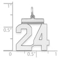 thumbnail image 3 of Sterling/Silver Rhodium-plated Polished Number 24 Charm QQMS24, 3 of 4
