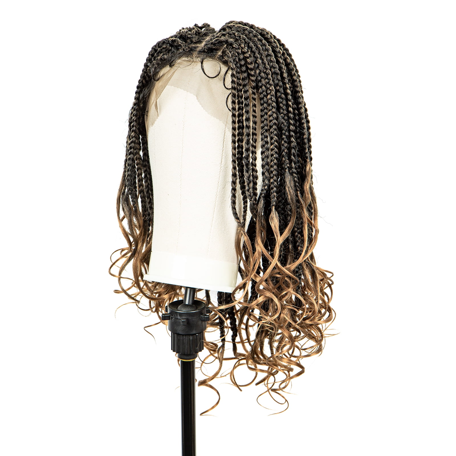 Braided Wigs for Black Women Synthetic Lace Front Wigs Square Knotless Box Braided Wigs Lightweight Cornrow Braid Braiding Hair Wigs 18 inches (1B/27 Color)