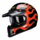 thumbnail image 2 of Casco de motocicleta Black Flame, estilo vintage, de cara completa, resistente al desgaste, accesorios de carreras, transpirable, para motocross, protección anticaídas, 2 of 5