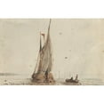 thumbnail image 3 of Johan Conrad Greive 14x11 Black Modern Framed Museum Art Print Titled - Sloop at a Sailing Ship on the Water (1855), 3 of 5