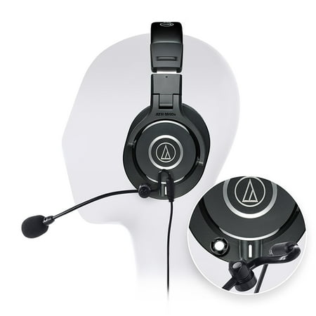 ​Audio-Technica ATH-M40x Professional Studio Headphone -INCLUDES- Antlion Audio ModMic Attachable Boom Microphone - Noise Cancelling w/ Mute Switch AND Blucoil Y Adapter - GAMING