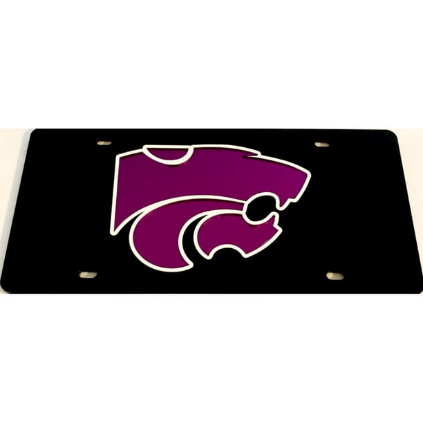 Kansas State Wildcats Noir et Violet Laser Plaque d'Immatriculation