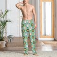thumbnail image 5 of Uemuo Chicken Laying Eggs Pattern Men's Wide Leg Palazzo Lounge Pants with Pockets Light Weight Loose Comfy Casual Pajama Pants-Large, 5 of 9