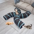 thumbnail image 3 of Túnel para gatos de interior, tubos para animales pequeños, túneles para gatitos, laberinto interactivo, juguete para gatos, conejos, hurones, 4 vías, 3 of 5