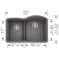 thumbnail image 7 of Blanco Ka-441603 Diamond 32-1/16" Undermount Double Basin Granite Composite Kitchen Sink -, 7 of 7