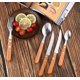 thumbnail image 5 of Juegos de cubiertos de 5, juego de cucharas, cuchillo y tenedor, acero inoxidable con mangos anchos de madera, juego de cubiertos, vajilla, 5 of 5
