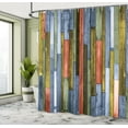thumbnail image 4 of Ambesonne Wooden Print Shower Curtain, Grunge Rustic Print, 69"Wx84"L, Slate Blue, 4 of 4