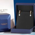 thumbnail image 5 of Gem Stone King 14K Yellow Gold White Zirconia Dangle Earrings for Women | 0.86 Cttw | Gemstone Birthstone | Oval 6X4MM, 5 of 6