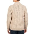 thumbnail image 3 of SAOL Aran Shawl Collar Cardigan 100% Premium Merino Wool Sweater Button Up Jacket for Men Made in Ireland, 3 of 4