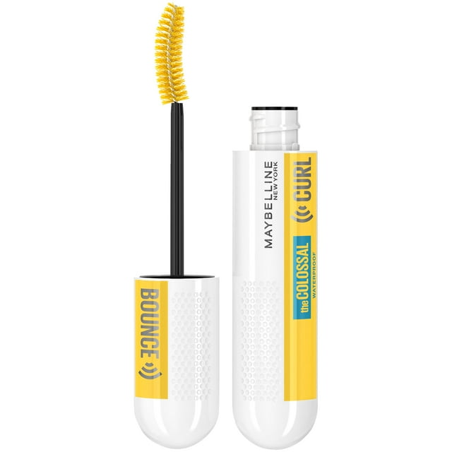 Maybelline Volum' Express Colossal Curl Bounce Máscara rizadora resistente al agua, color negro pardusco, 1 unidad