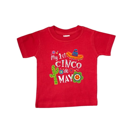 

Inktastic My First Cinco de Mayo- Sombrero Cactus Flowers Gift Baby Boy or Baby Girl T-Shirt