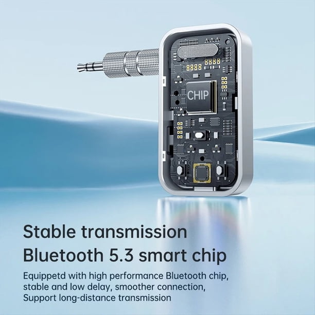 Adaptador Receptor Transmisor Bluetooth 5.3 Audio Inalámbrico para Coche Música Auriculares Altavoz Adaptador de Audio AUX Jack de 3,5 mm