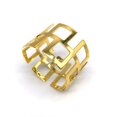 thumbnail image 2 of Servilleta de metal de hotel de 12 piezas con anillo de servilleta dorado con patrón de gran muralla (oro + plata), 2 of 5