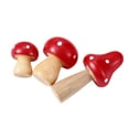 thumbnail image 6 of Nicehomfit 3Pcs Small Red Artificial Wooden Mushrooms for Garden and Desktop Decoration, 6 of 8