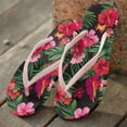 thumbnail image 3 of Chririnla Flip Flops for Women Beach Tropical Hibiscus Flower Arch Support Waterproof Shower Shoes for Daily Walking, 3 of 7