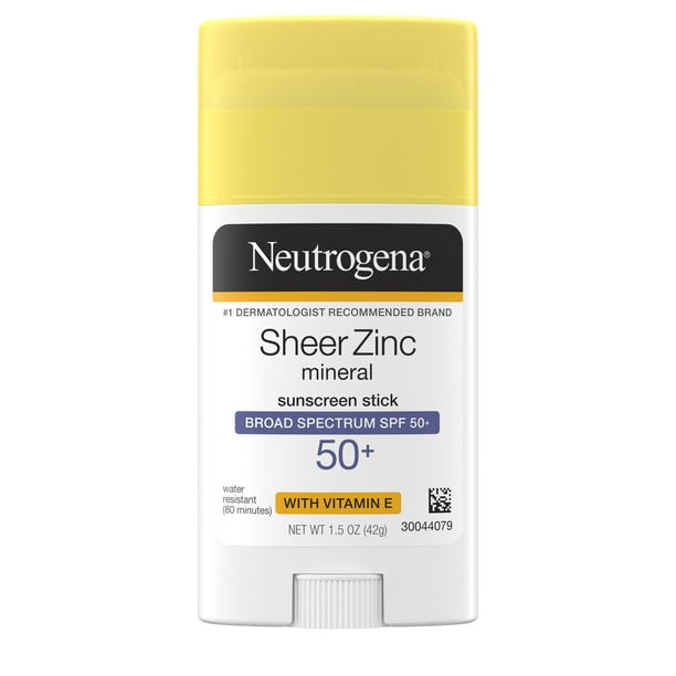 Neutrogena Sheer Zinc Oxide Mineral Sunscreen Stick, SPF 50+, 1.5 oz