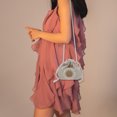 thumbnail image 5 of bolso bandolera tejido con dibujos animados, decorativo, moderno y portátil, para mujeres y niñas (blanco)., 5 of 5