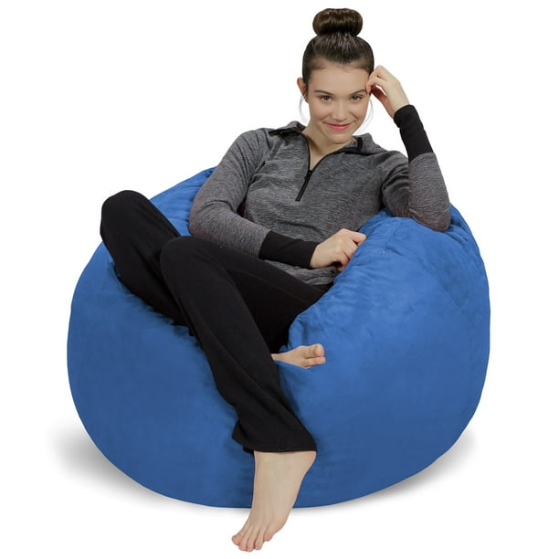 Sofa Sack Bean Bag Chair, Memory Foam Lounger with Microsuede Cover, Kids,  3 ft, Royal Blue 