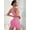 Pink, variant on Women Seamless Ribbed 2 Piece Yoga Set Racerback Crop Sports Bra High Waist Stretch Biker Shorts Workout Outfit Red S