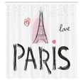 thumbnail image 3 of Ambesonne Eiffel Tower Shower Curtain, Sketchy Hand Drawn, 69"Wx70"L, Pale Pink Dark Grey, 3 of 5