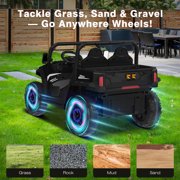 Mega Motion 24V Kids Electric Ride-On UTV Truck with 4WD, Dump Bed, 2 Seats, LED Lights, Music, Remote Control, Shovel, for Boys & Girls