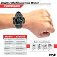 thumbnail image 2 of PYLE-SPORT PSWWM82BK - Multifunction Active Sports Watch with Altimeter, Barometer, Chronograph, Compass, Count-Down Timer, Measuring & Weather Forecast Modes (Black), 2 of 4