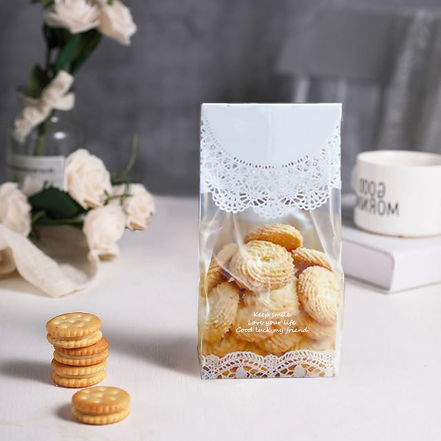 Bolsa para galletas, transparente, para hornear, para dulces, vacas, pasteles, copos de nieve, máquina para hacer galletas, bolsa sellada, bolsa que se sostiene por sí sola