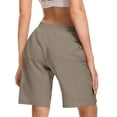 thumbnail image 5 of WTOBBY Women's Casual Hiking Shorts with Secure Side Pockets, Breathable Fabric for Summer Activities, Perfect for Walking, Camping, and Everyday Outdoor Use - Versatile and Stylish,Light Brown 2XL, 5 of 5
