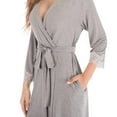 thumbnail image 3 of Womens Nightgowns Robe Sleep Dress Kimono Bathrobe Lace Long Sleeve Soft Loungewear Spa Robes, 3 of 5