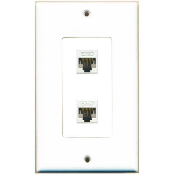 Ultra Spec Cables 2 Port Cat5e Ethernet Wall Plate DecorZ