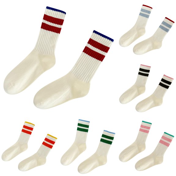 Luvior Women Striped Retro Novelty Socks Slouch Socks Athletic Calf Tube Cotton Socks