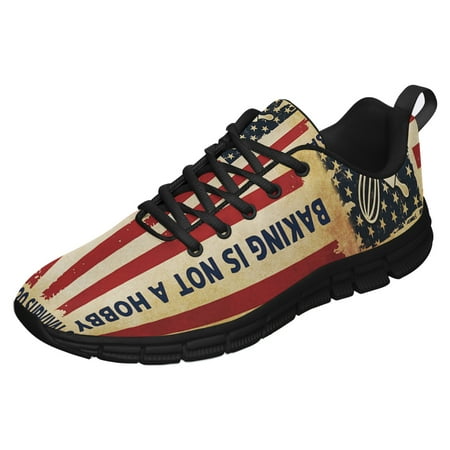 

Baking American Flag Us Running Shoes Sneakers Mesh Black Size 11