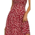 thumbnail image 5 of Women's Printed Halter Neck Dress with Slight Stretch 100% Polyester Fabric Lightweight Flowy Summer Look For Vacation, 5 of 17