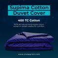thumbnail image 3 of Sleepgram Supima 400 Thread Count Cotton Zippered Duvet Cover, King, Violet, 3 of 8