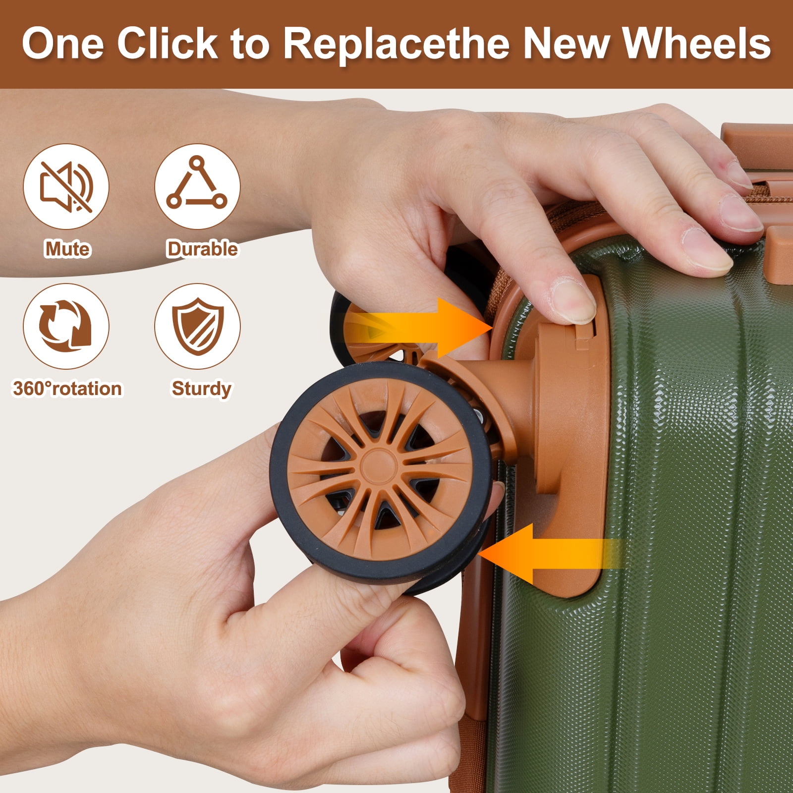 SUNSPIRE Checked Luggage 30 In Checked Large Hardside Suitcase Rolling Spinner Wheels TSA Lock YKK Zipper Hardshell Lightweight Durable Travel Green