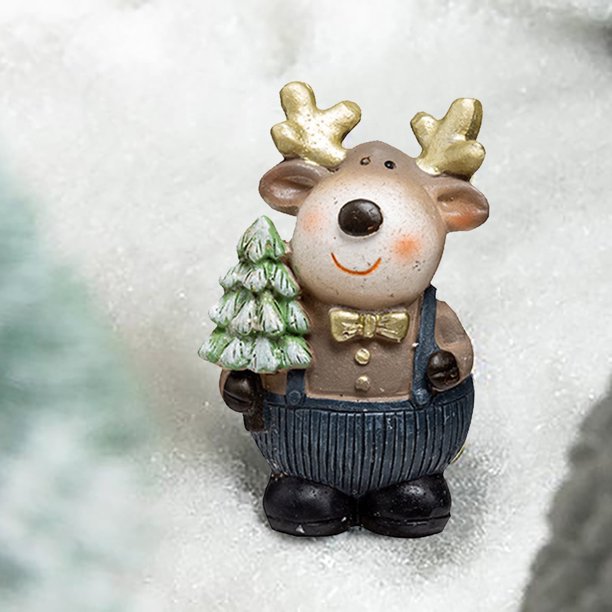 Figuras de reno de resina para decoración navideña, centros de mesa navideños para decoración de mesa, adorno navideño de reno de resina para decoración del hogar, decoración navideña para interiores