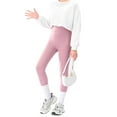 thumbnail image 4 of Girls Leggings Athletic Kids Dance Running Yoga Leggings Pants Active Tights Footless Pants 4-10T, 4 of 8