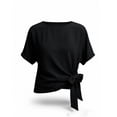 thumbnail image 4 of yillto Womens Summer Tops Bow Tie Waist Blouses Crew Neck Short Sleeve Basic Top Shirts Cute Fashion Tees, 4 of 5