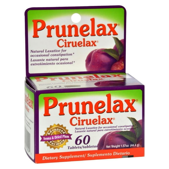 Prunelax Ciruelax Natural Laxative Constipation, Senna & Dried Plum, 60ct