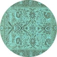 thumbnail image 1 of Ahgly Company Indoor Round Abstract Light Blue Modern Area Rugs, 5' Round, 1 of 4
