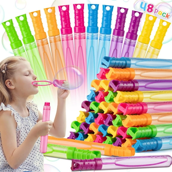 Bubble Wands IJIGU, paquete de 48 unidades a granel en 6 colores para niños