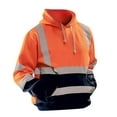 thumbnail image 2 of S 5XL 'S Hoodie Sweatshirt Reflective Stripes Sweat Shirts - orange M, 2 of 7