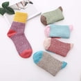 thumbnail image 4 of Holzlrgus 5 Pairs Womens Wool Socks Thick Knit Vintage Winter Warm Cozy Crew Socks Gifts, 4 of 6