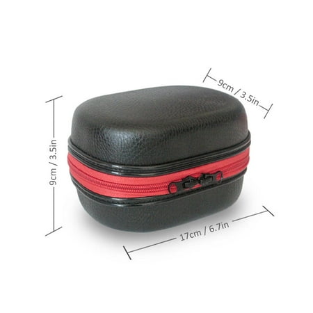 YAHHU Portable Fishing Reel Bag - Waterproof Leather Case with Mesh Pocket Dual Zipper Lightweight Tackle Organizer