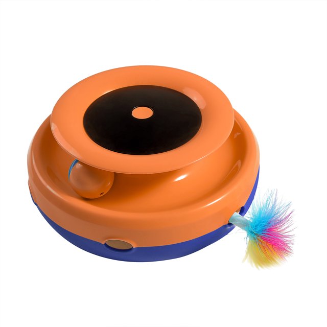 TIMIFIS Cat Toy Electric Cat Toy Pet Tower Turntable Crazy Cat Turntable Smart Funny Cat Stick Interactive Cat Toy