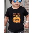 thumbnail image 1 of Halloween T-shirt - Boys' "This Little Pumpkin is Four" Halloween T-Shirt - Casual Crew Neck, Medium Stretch, Regular Fit for Youngsters - Perfect for Birthday Celebrations, Seasonal Clothi, 1 of 6