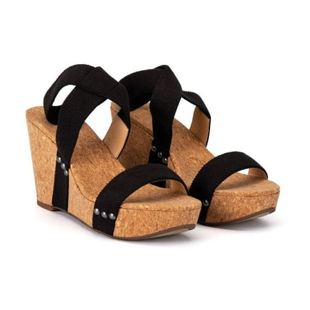 

Women s Open Toe Wedge Heeled Sandals High Heel Peep Toe Pump Shoes Black